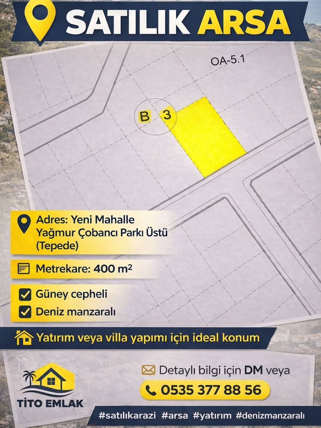 YENİ MAHALLE YAĞMUR ÇOBANCI ÜSTÜ TEPEDE